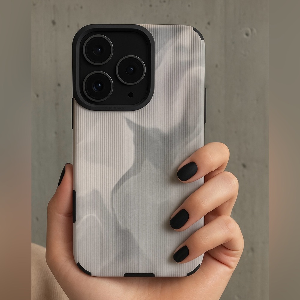 Apple iPhone Phone Case Vertical Stripes PU Leather Texture Ombré Gradient